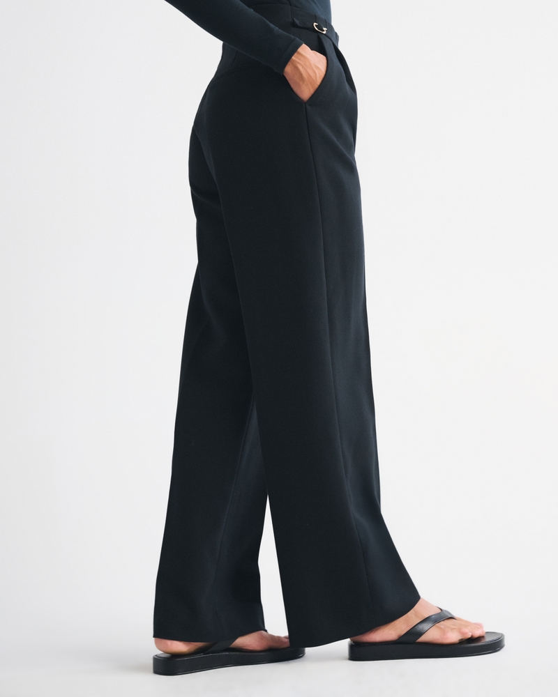 Curve Love A&F Sloane Tailored Hardware Wide Leg Pant