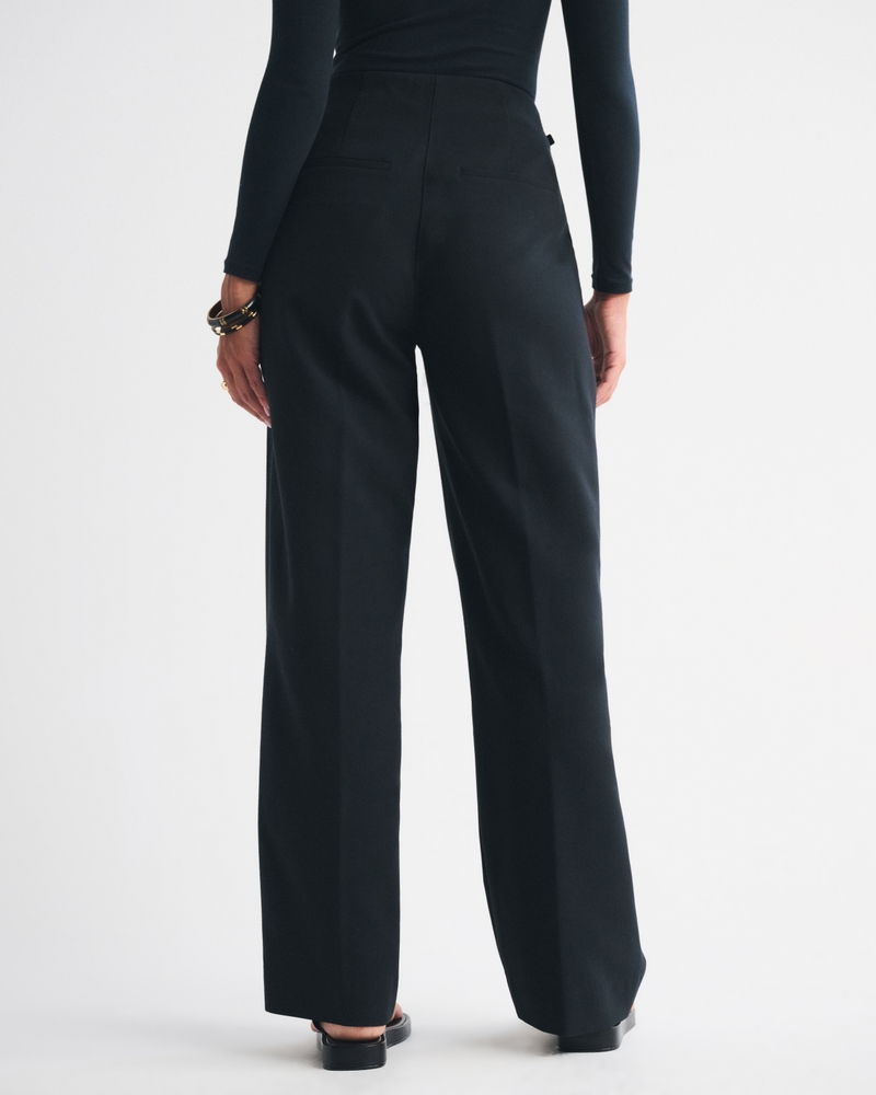 Curve Love A&F Sloane Tailored Hardware Wide Leg Pant