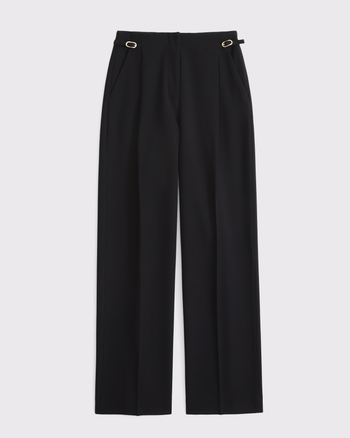 Curve Love A&F Sloane Tailored Hardware Wide Leg Pant