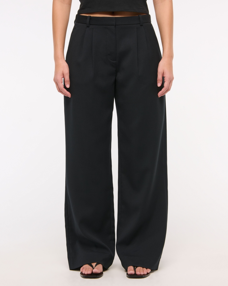 Curve Love A&F Sloane Low Rise Tailored Wide Leg Pant
