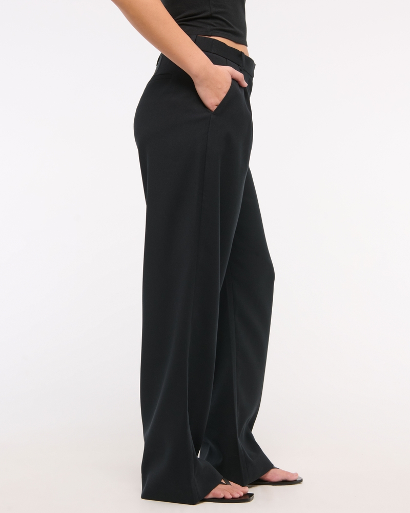 Curve Love A&F Sloane Low Rise Tailored Wide Leg Pant