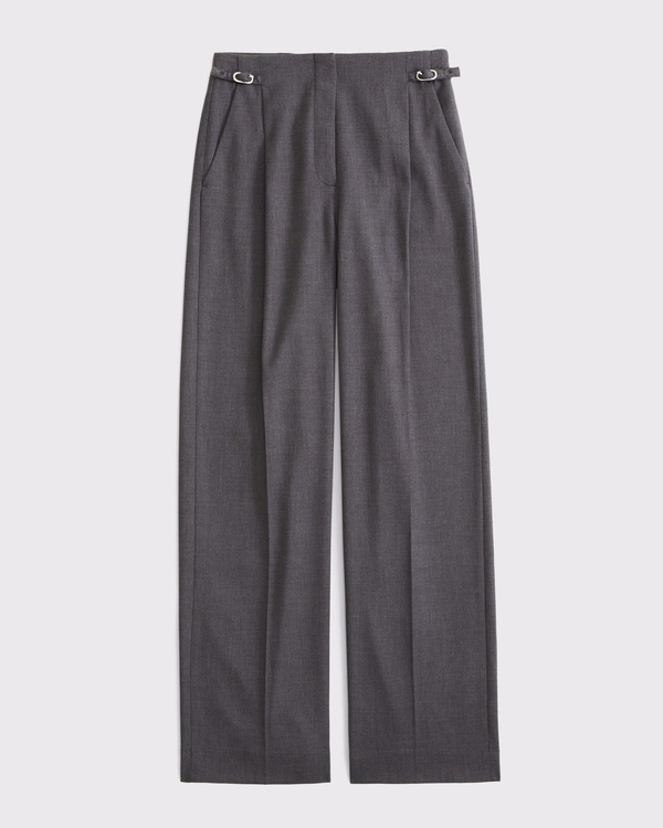 A&F Sloane Tailored Hardware Wide Leg Pant, Gray view 1