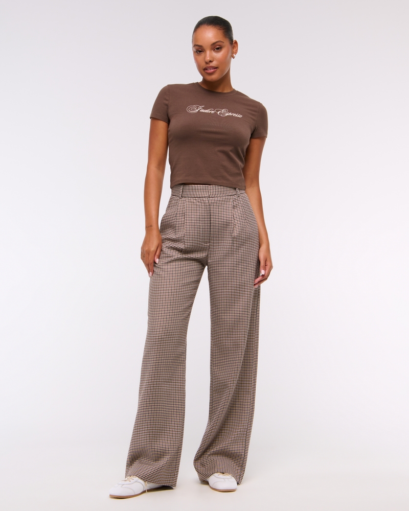 A&F Sloane Tailored Hardware Wide Leg Pant