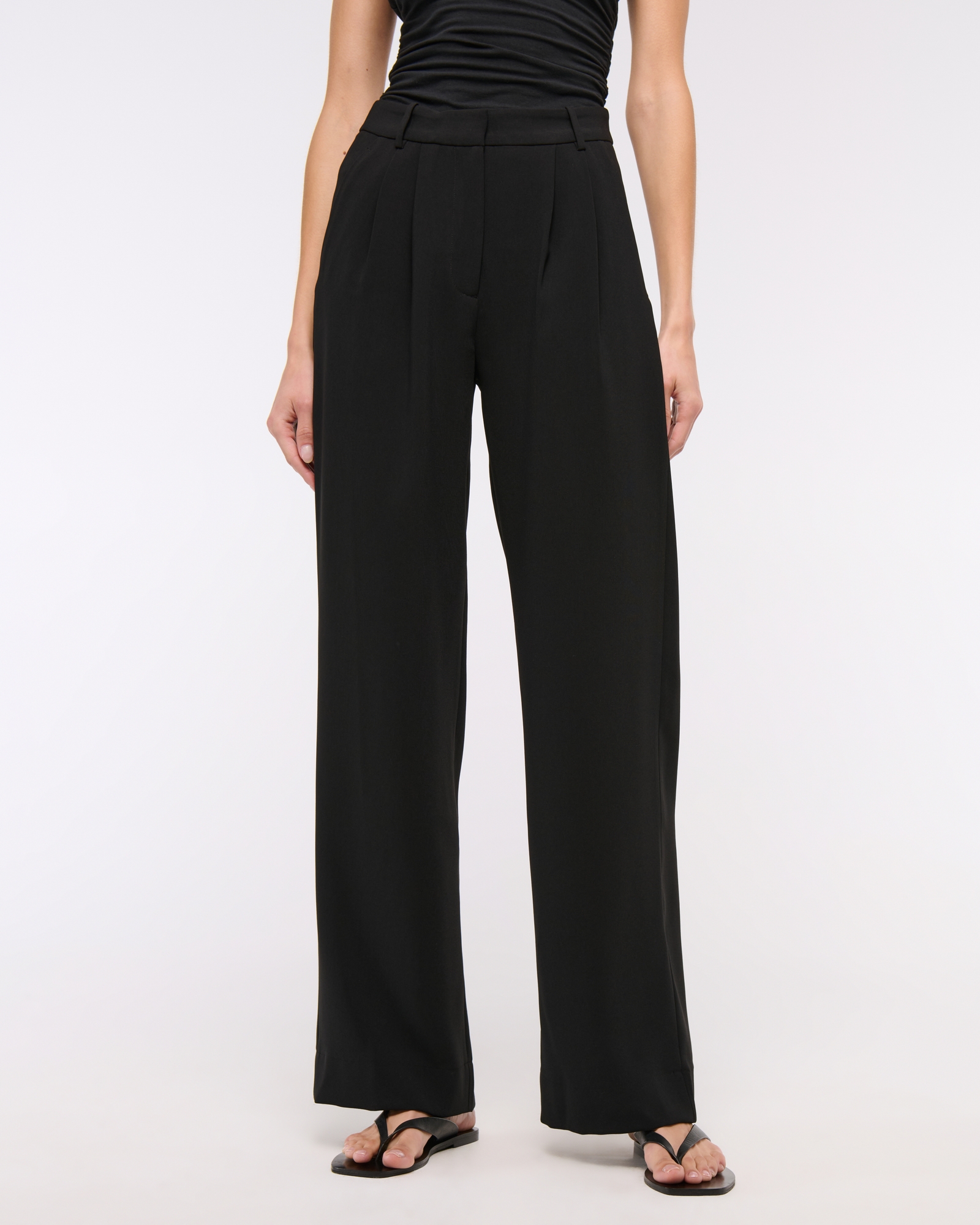 A&F Sloane Crepe Tailored Wide Leg Pant