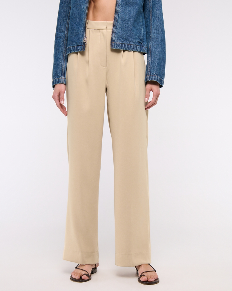 A&F Sloane Crepe Tailored Wide Leg Pant