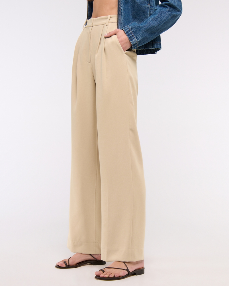 A&F Sloane Crepe Tailored Wide Leg Pant