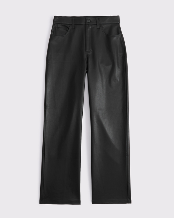 Vegan Leather 90s Relaxed Pant, Black view 1