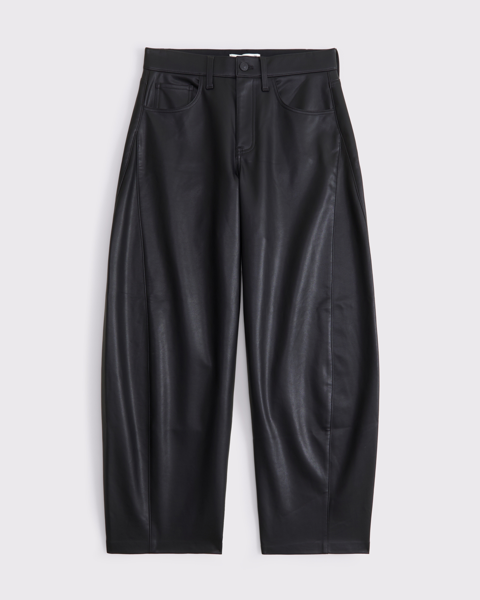 Vegan Leather Barrel Pant