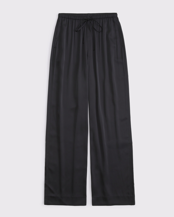 Satin Pull-On Pant, Black view 1