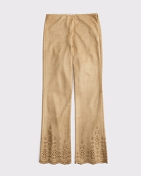 High Rise Slim Boot Vegan Suede Pant