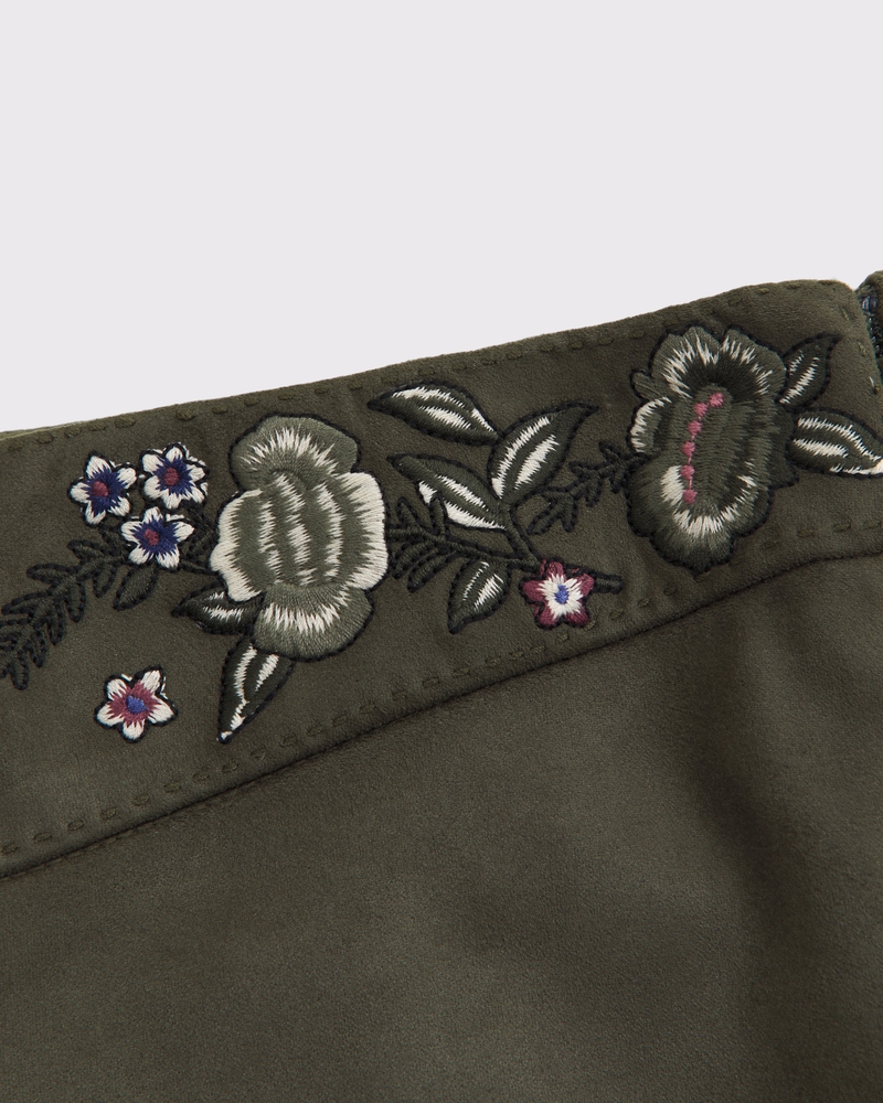 High Rise Slim Boot Vegan Suede Pant