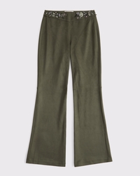 Curve Love High Rise Slim Boot Vegan Suede Pant