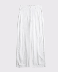 Tailored Linen-Blend Wide Leg Pant