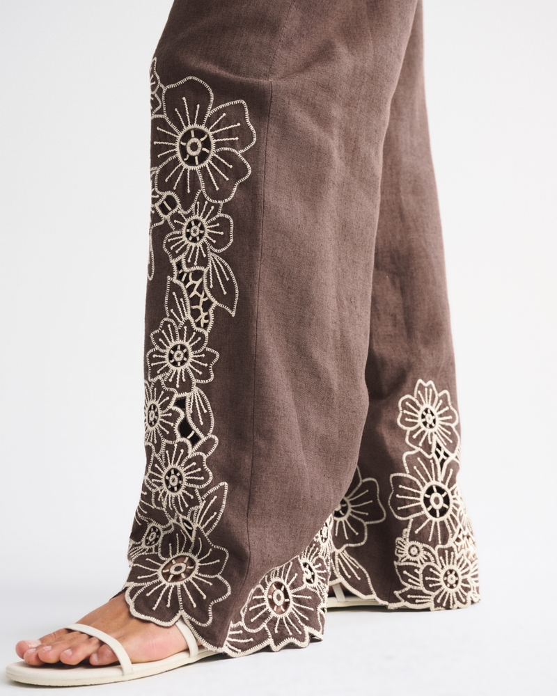 Linen-Blend Pull-On Pant