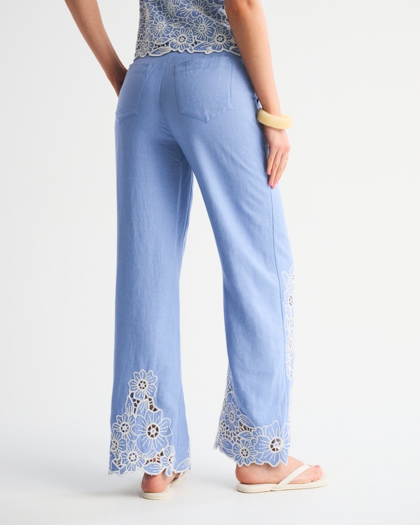 Tailored Linen-Blend Wide Leg Pant