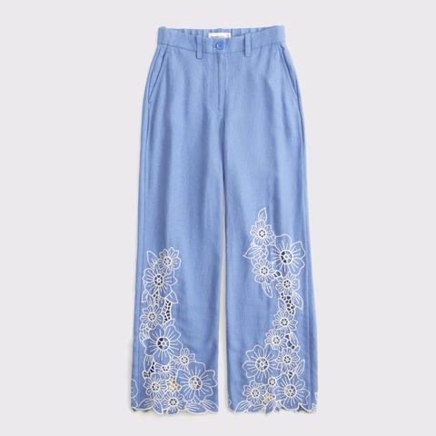 Женские брюки Abercrombie & Fitch Tailored Linen-Blend Wide Leg Pant