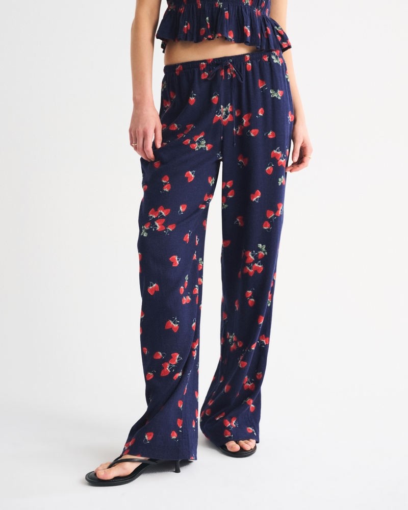 Linen-Blend Pull-On Pant