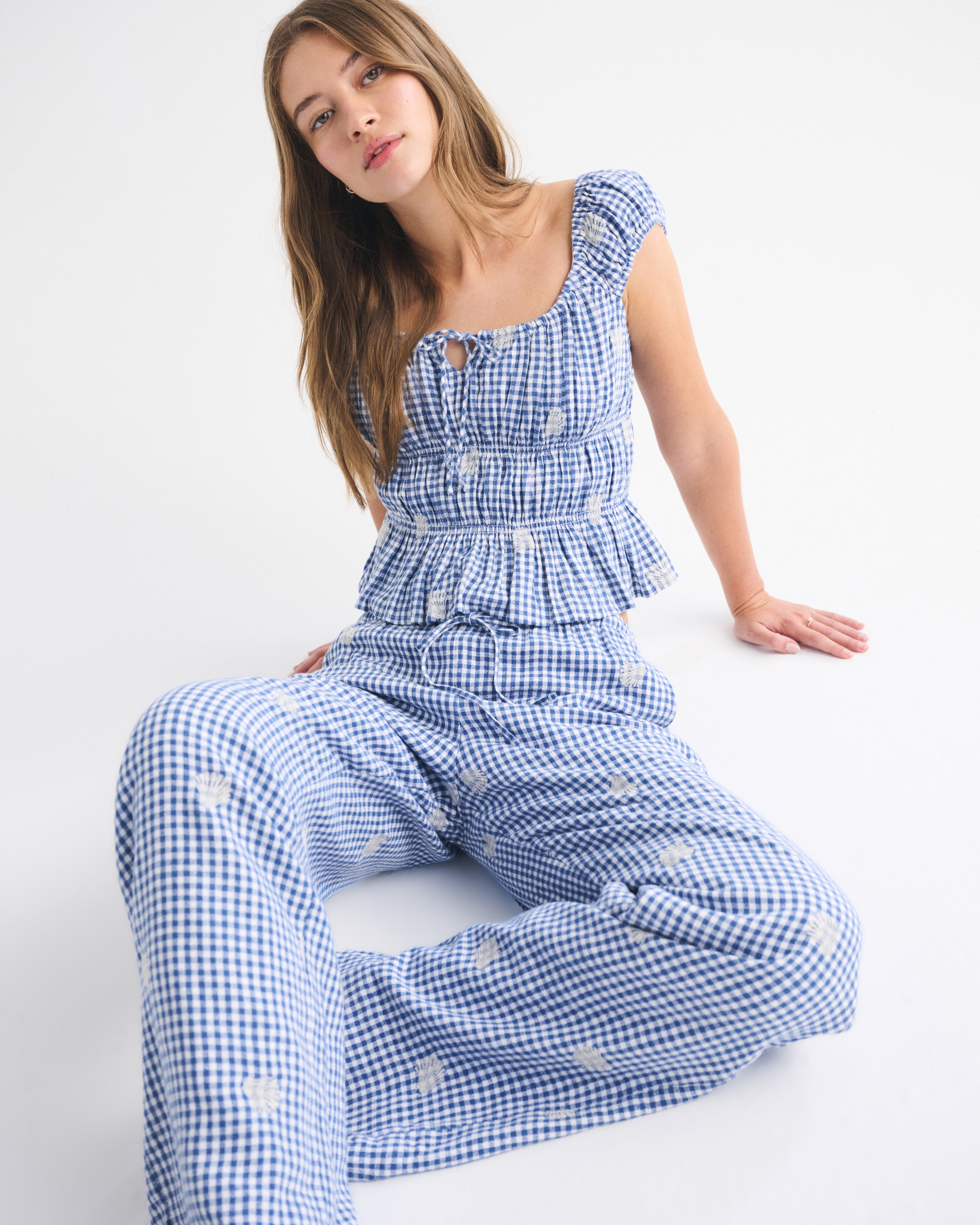 Abercrombie & Fitch Linen-blend Pull-on Pant In Blue