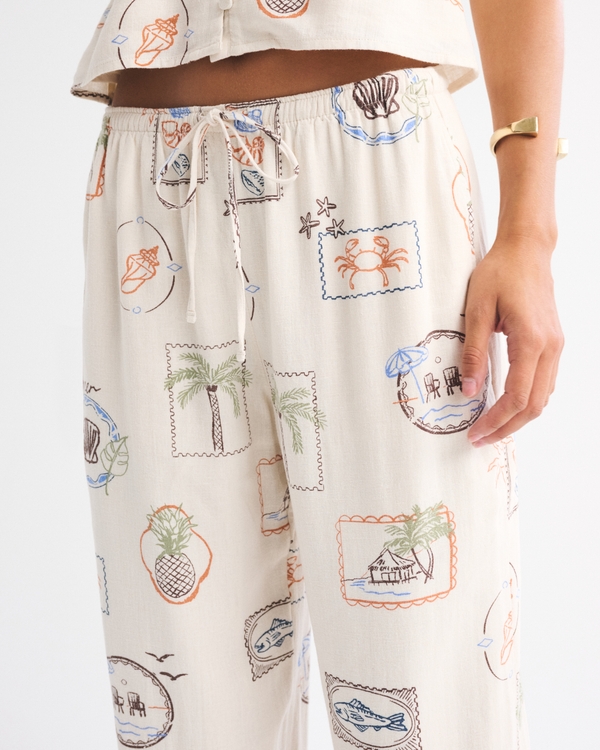 Linen-Blend Pull-On Pant