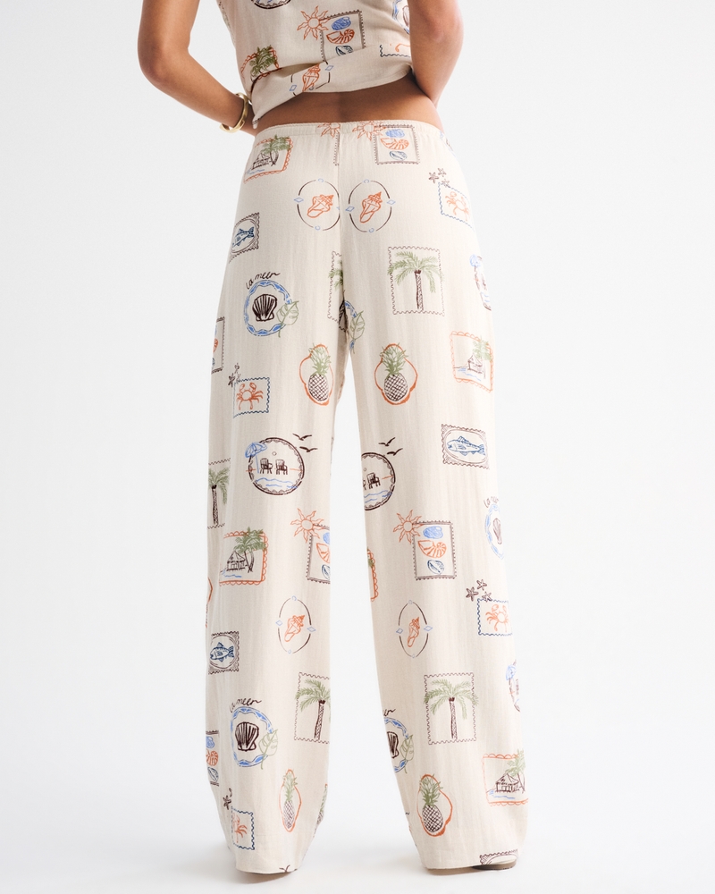 Linen-Blend Pull-On Pant