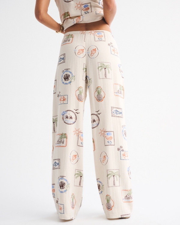 Linen-Blend Pull-On Pant
