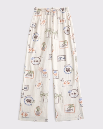 Linen-Blend Pull-On Pant