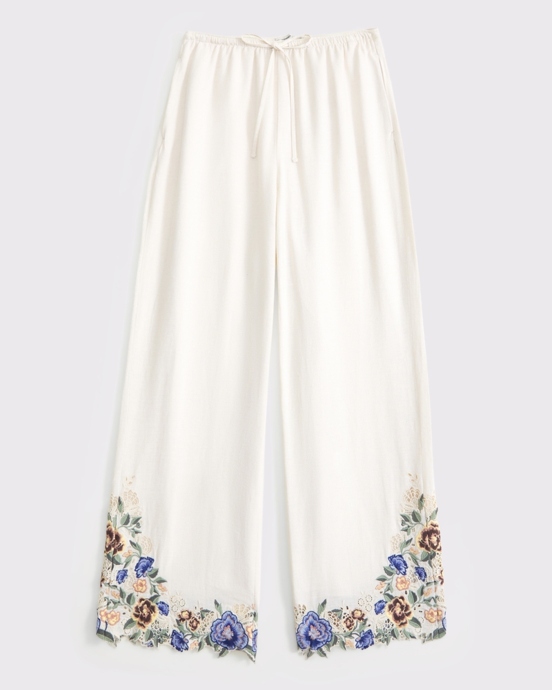 Linen-Blend Pull-On Pant
