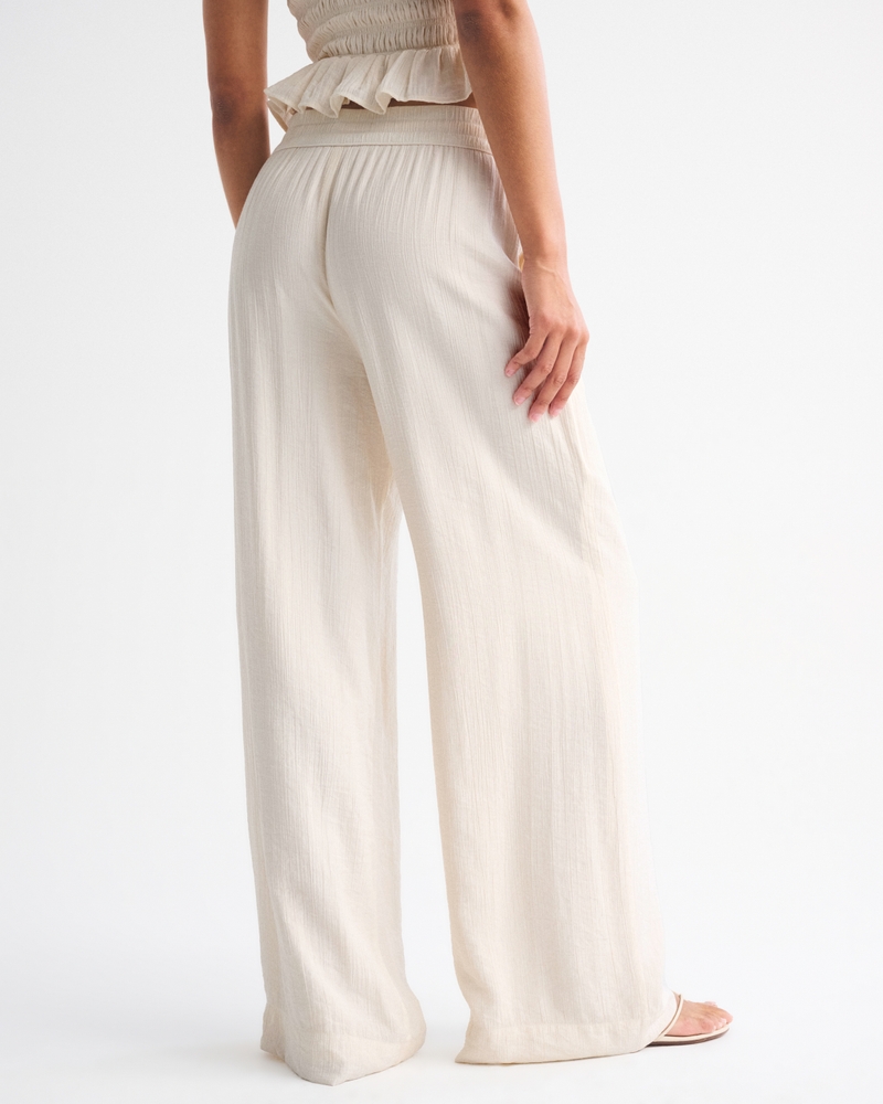 Crinkle Textured Pull-On Pant