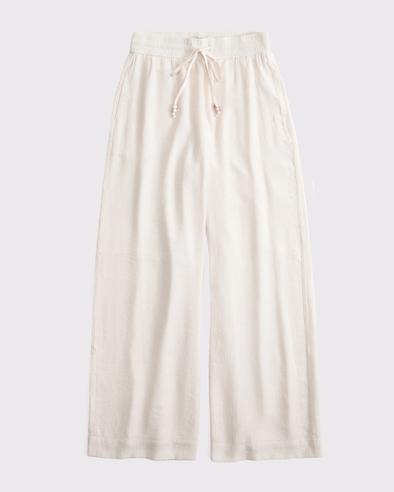 Crinkle Textured Pull-On Pant