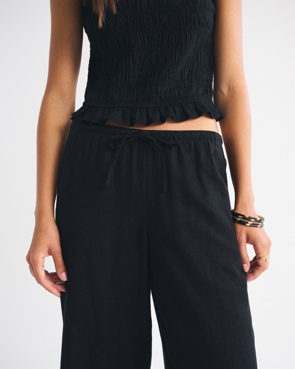 Linen-Blend Pull-On Pant