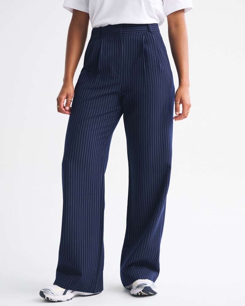 Curve Love A&F Sloane Tailored Wide Leg Pant