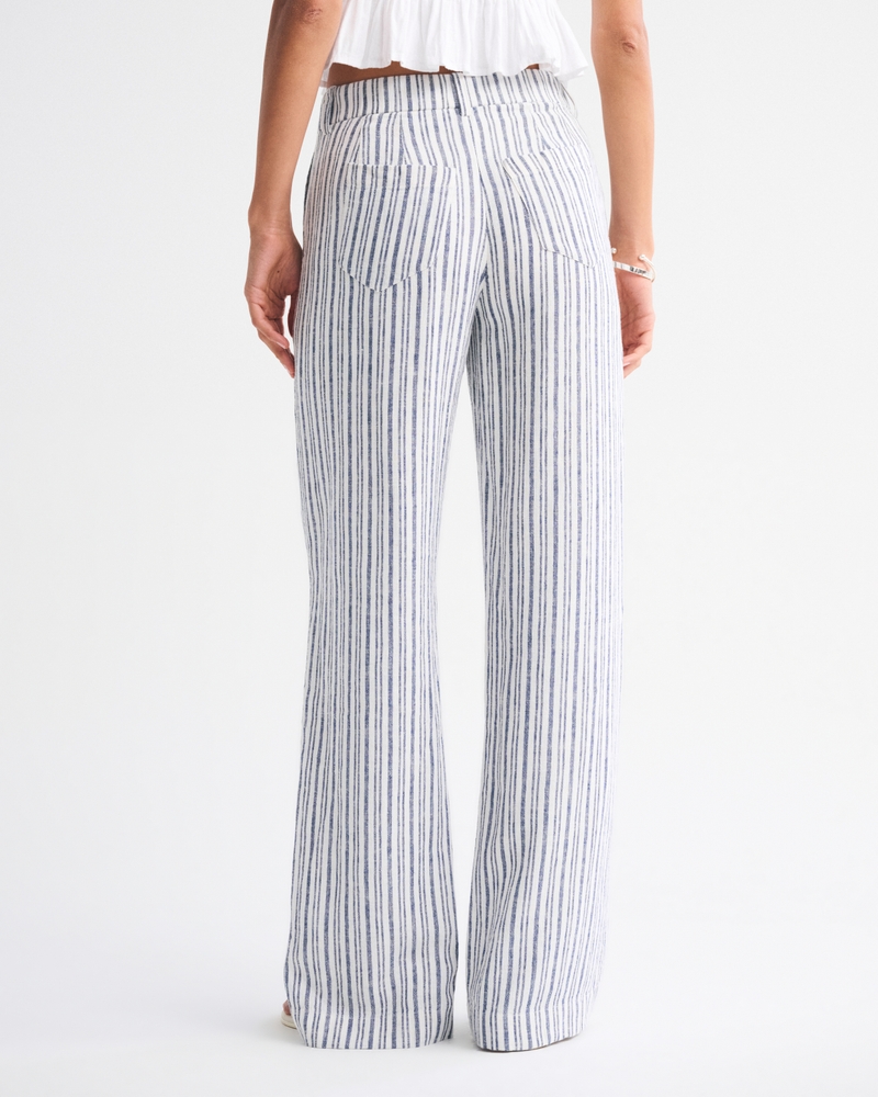 Tailored Linen-Blend Wide Leg Pant