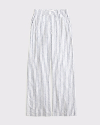 Tailored Linen-Blend Wide Leg Pant