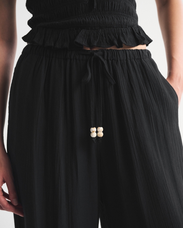 Crinkle Textured Pull-On Pant