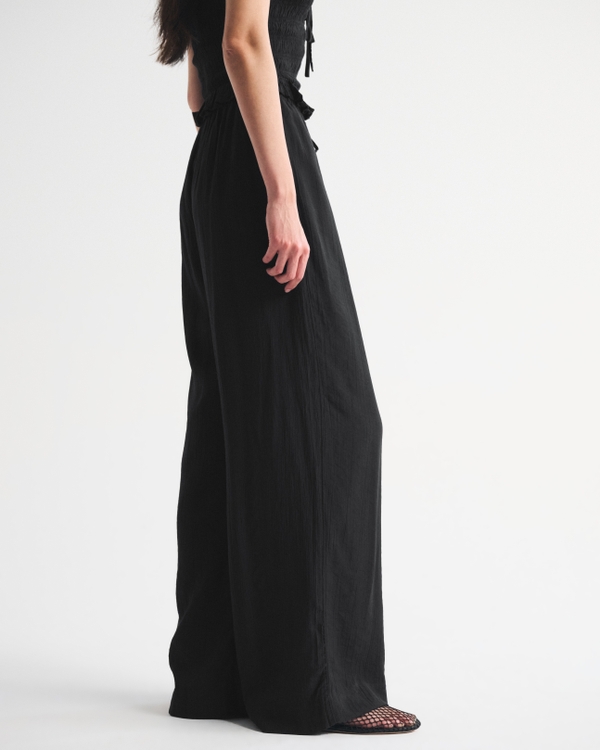 Crinkle Textured Pull-On Pant