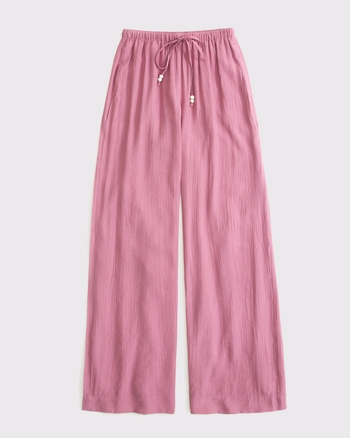 Crinkle Textured Pull-On Pant