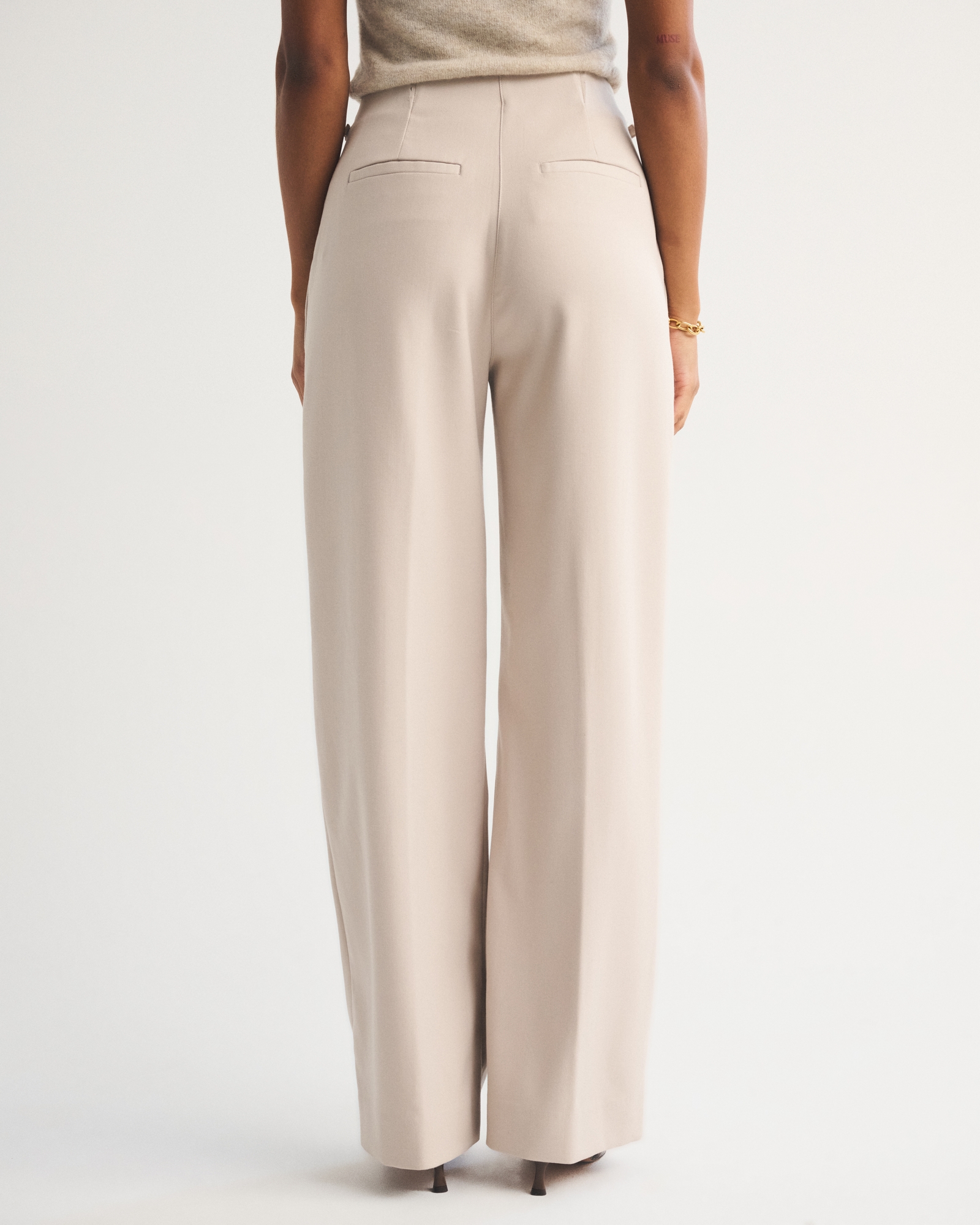 Curve Love A&F Sloane Tailored Hardware Wide Leg Pant