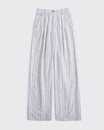A&F Sloane Linen-Blend Tailored Wide Leg Pant