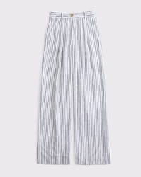 A&F Sloane Linen-Blend Tailored Wide Leg Pant