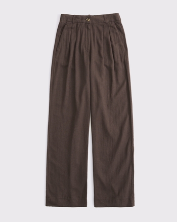 A&F Sloane Linen-Blend Tailored Wide Leg Pant
