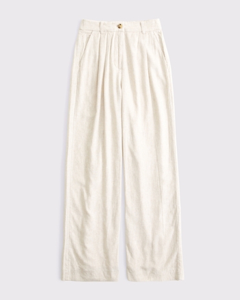 A&F Sloane Linen-Blend Tailored Wide Leg Pant