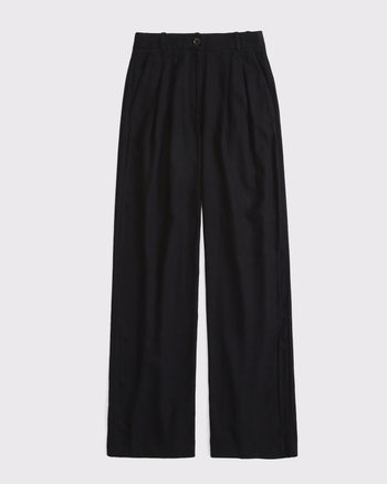 A&F Sloane Linen-Blend Tailored Wide Leg Pant from Abercrombie & Fitch - $90