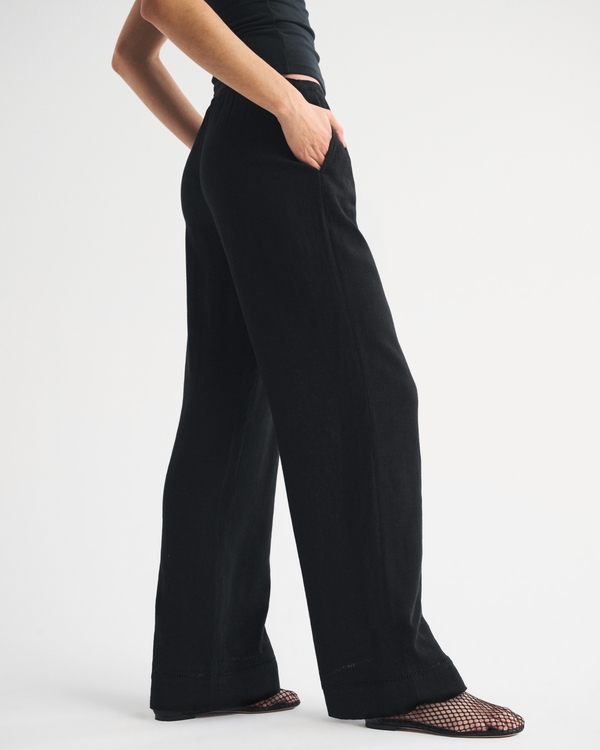 Women's Linen-Blend Pull-On Pant | Women's Bottoms | Abercrombie.com