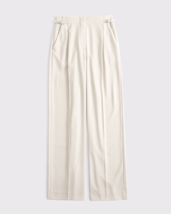 A&F Sloane Tailored Hardware Wide Leg Pant