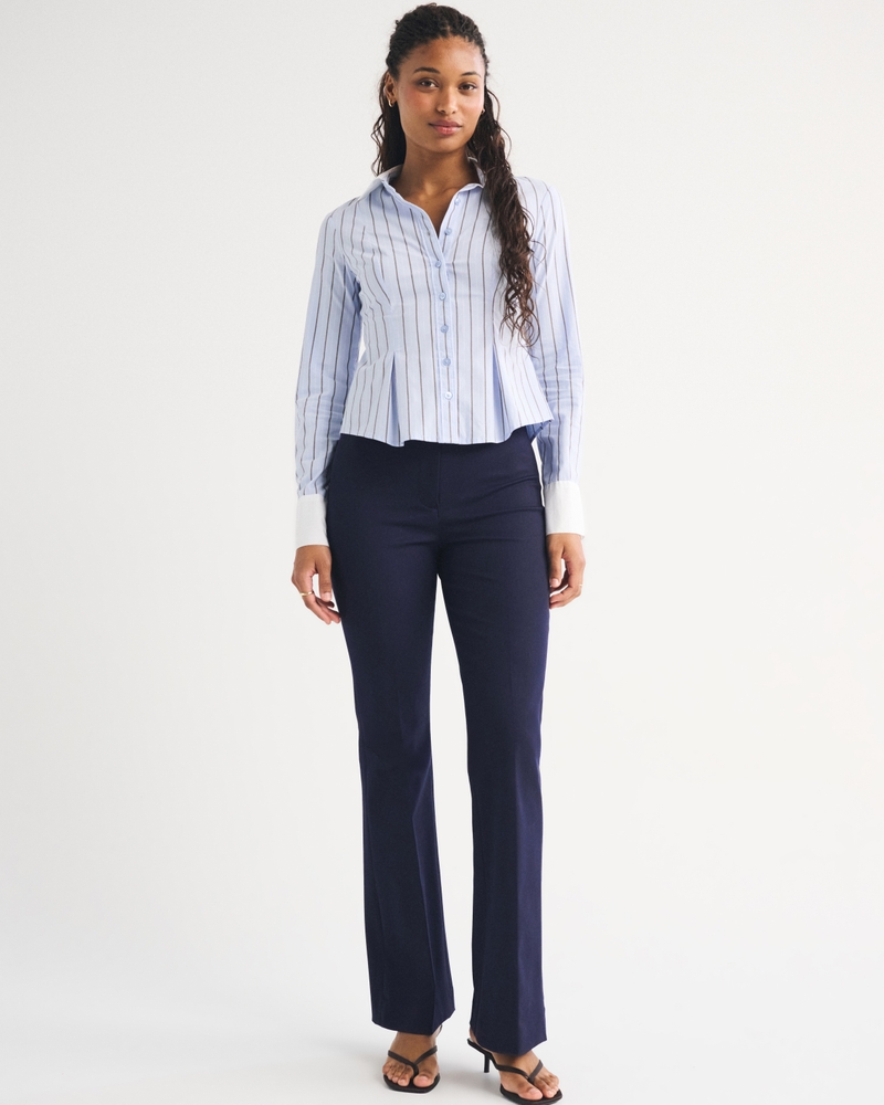 Curve Love A&F Forme Bootcut Pant - dark indigo by Abercrombie & Fitch