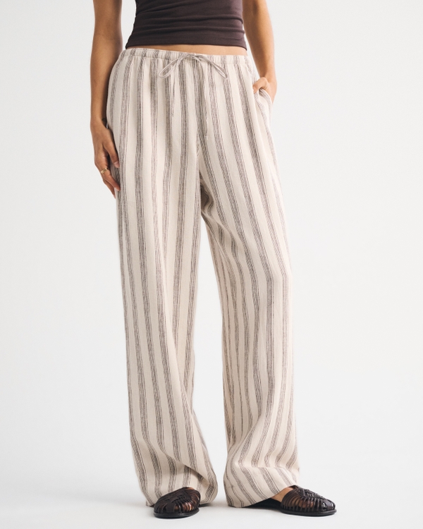 Linen-Blend Pull-On Pant