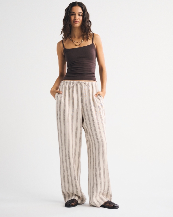 Linen-Blend Pull-On Pant