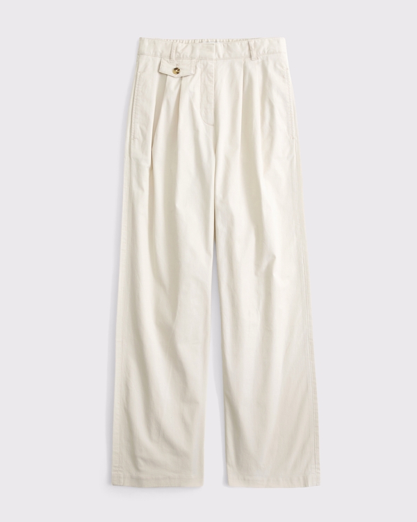 A&F Sloane Coastal Tailored Wide Leg Pant, Warm Beige view 1