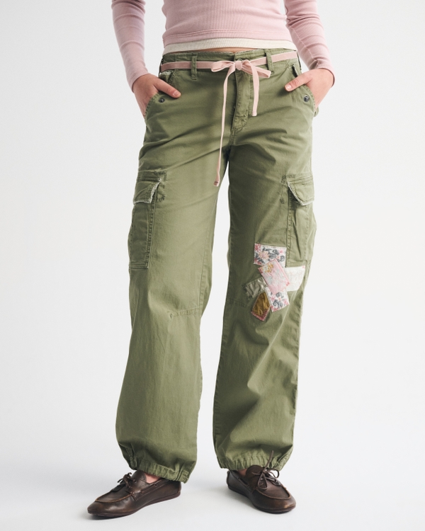 Low Rise Ultra Loose Cargo Pant, Olive view 2