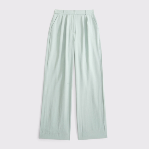 Женские брюки Abercrombie & Fitch Curve Love A&F Sloane Lightweight Crepe Tailored Wide Leg Pant